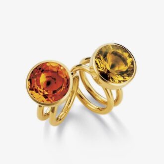 Georg Spreng 2 Ringe Ringelreihen Mad Citrin Citrin Gold