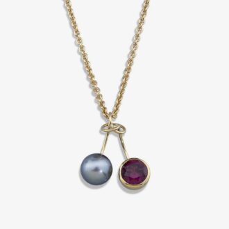 Georg Spreng Halskette Kirsche THPerle Granat Gold