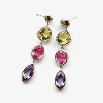 Georg Spreng Ohrhänger Citrin Turmalin Amethyst Platin